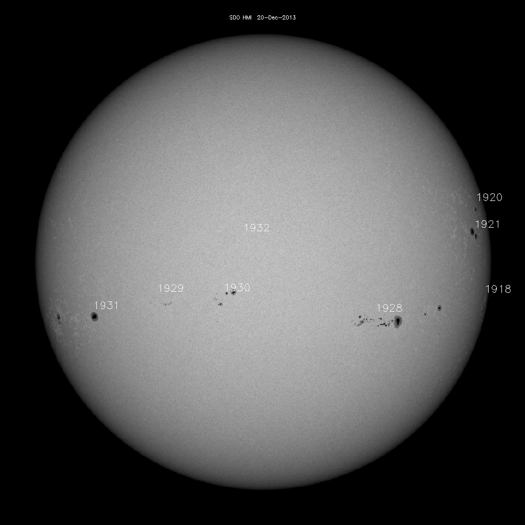 Sunspot regions