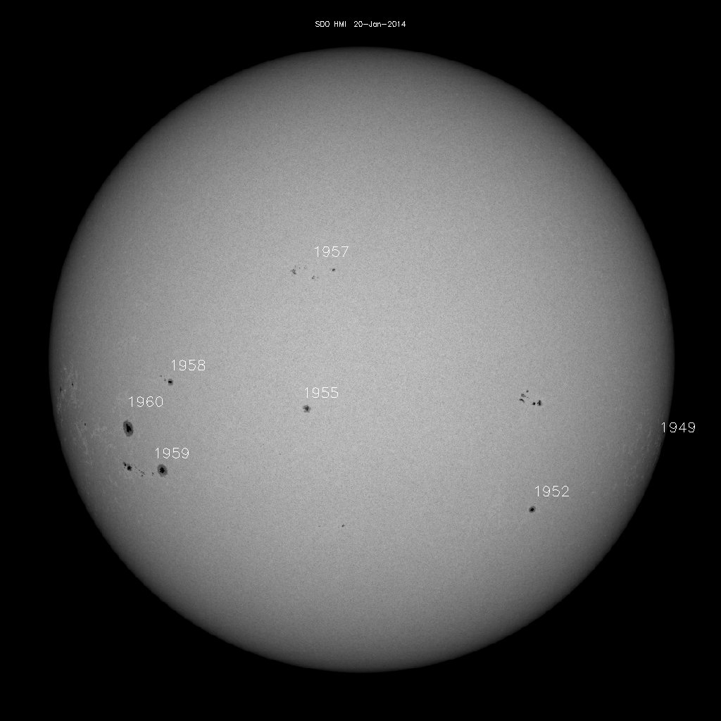 Sunspot regions