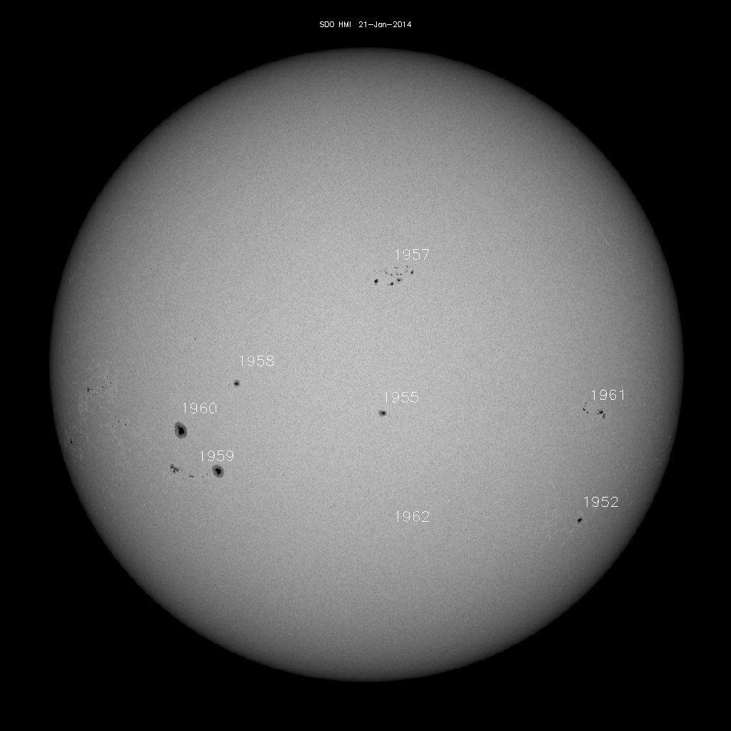 Sunspot regions