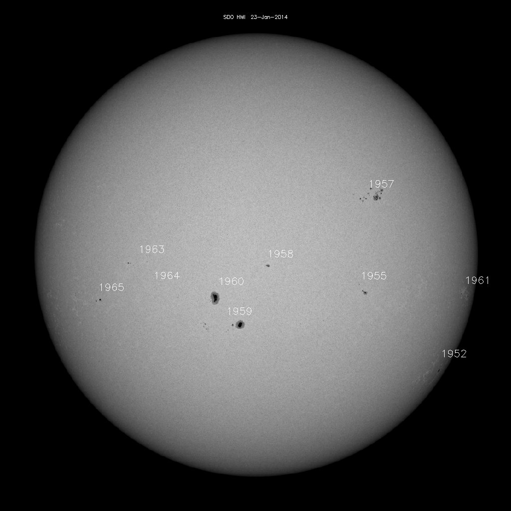 Sunspot regions