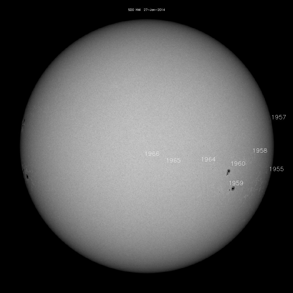 Sunspot regions