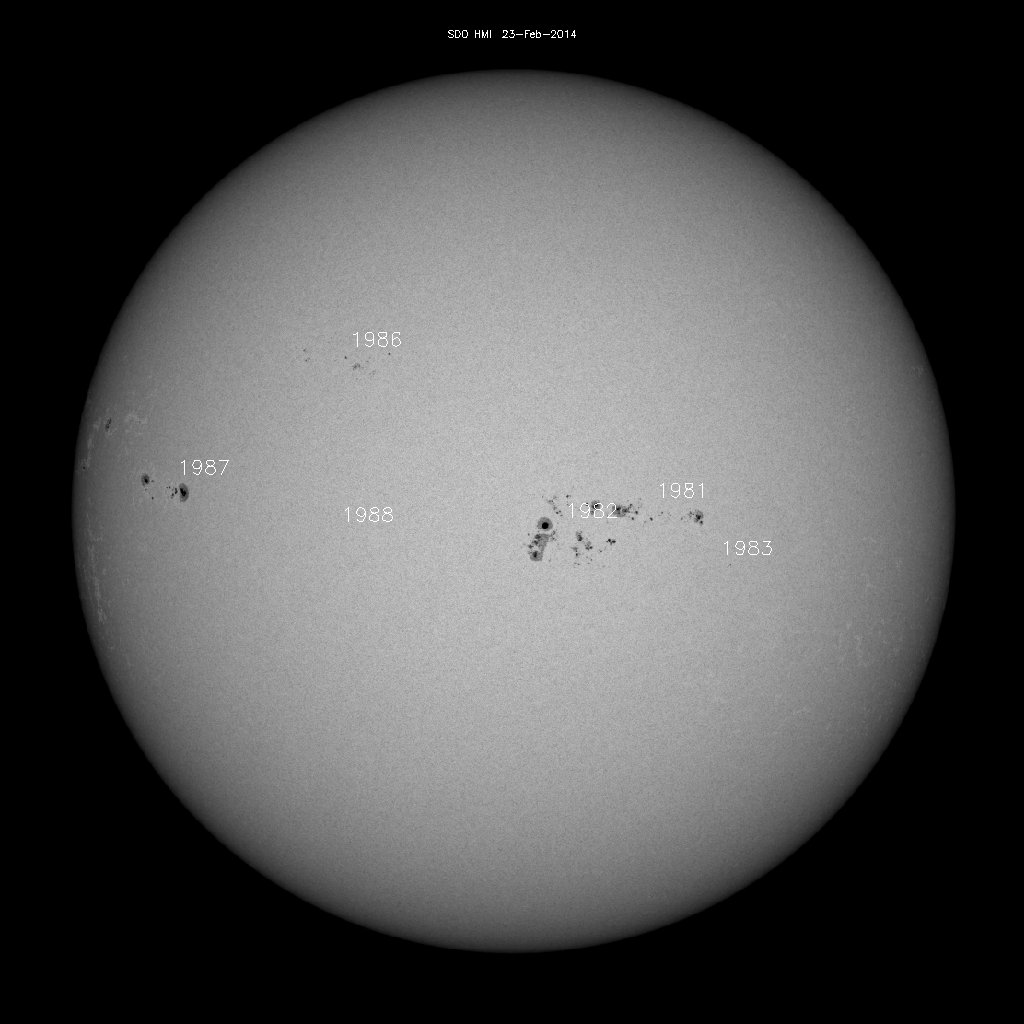 Sunspot regions