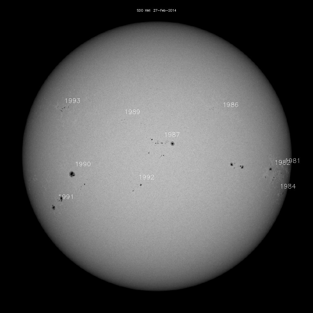 Sunspot regions