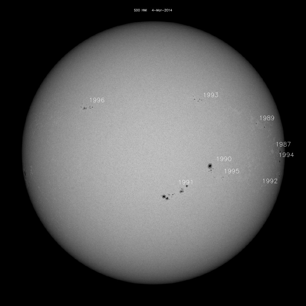 Sunspot regions