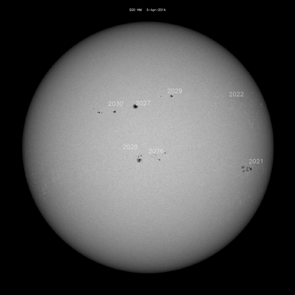 Sunspot regions