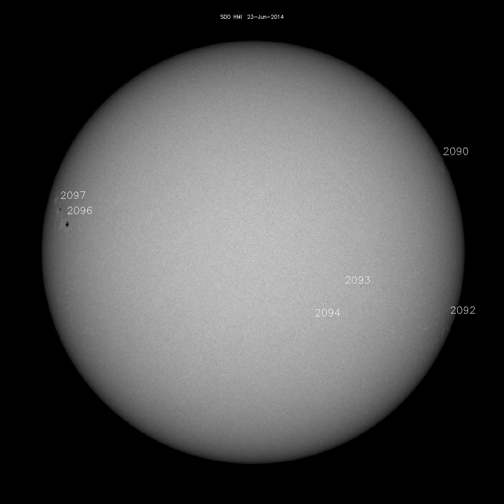 Sunspot regions