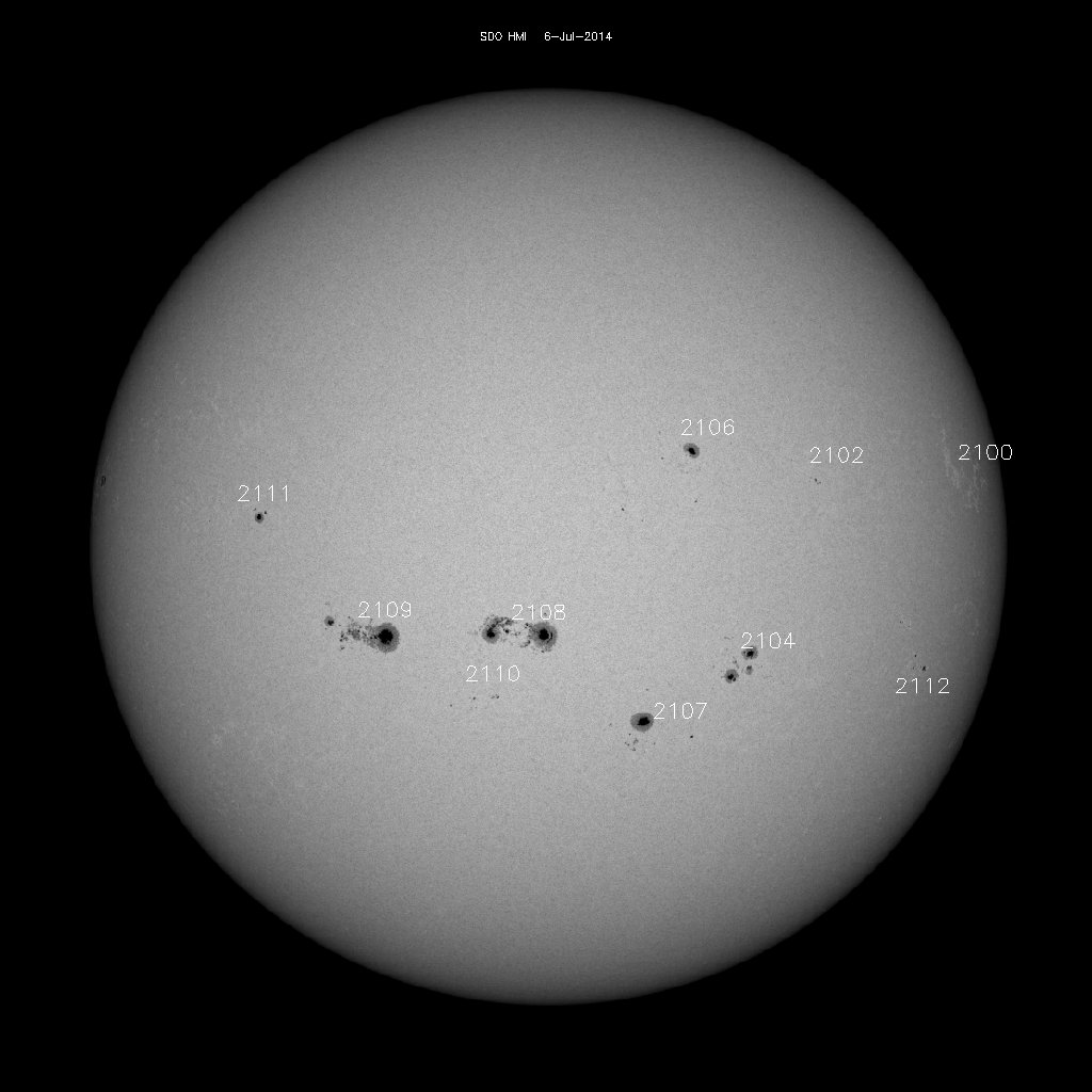 Sunspot regions