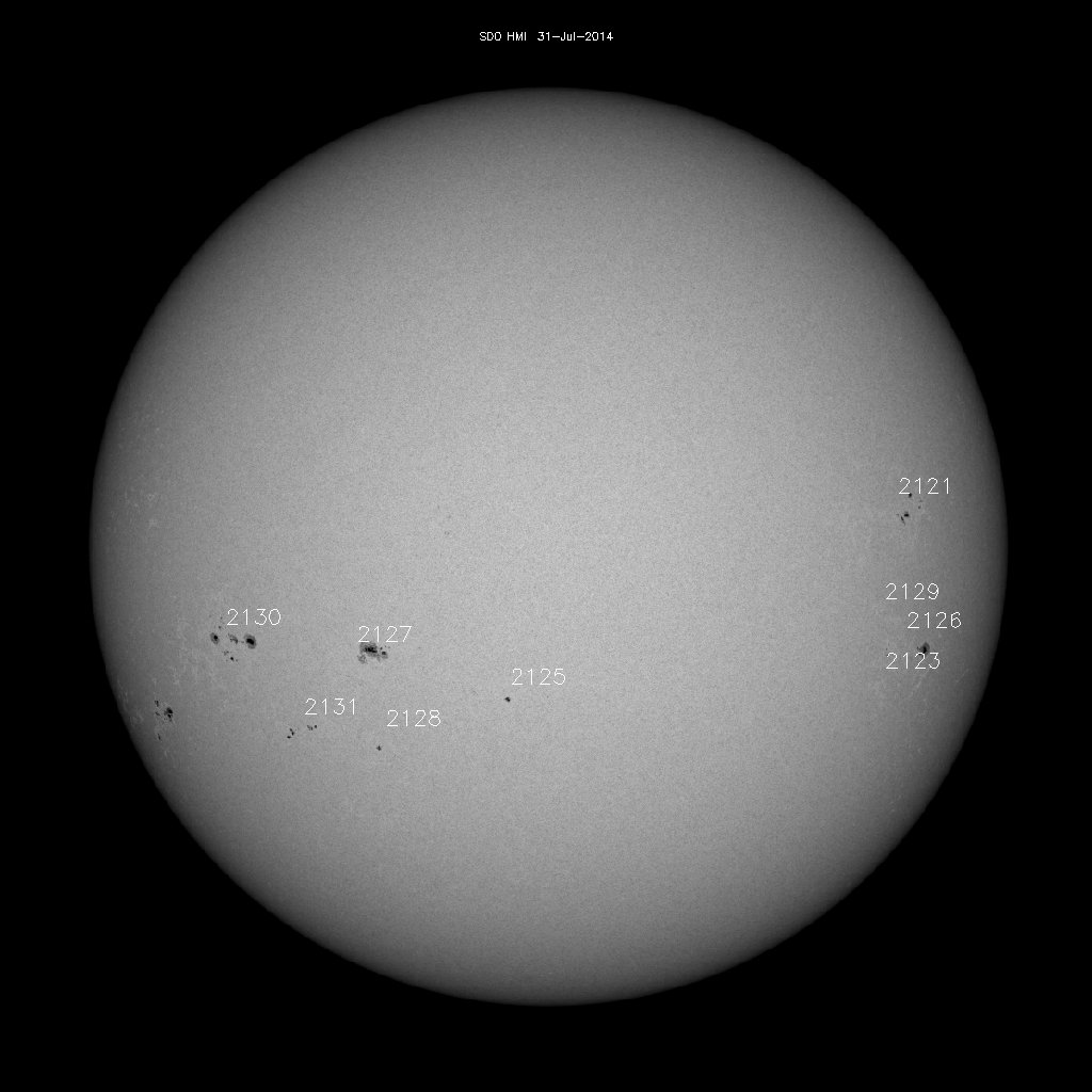 Sunspot regions