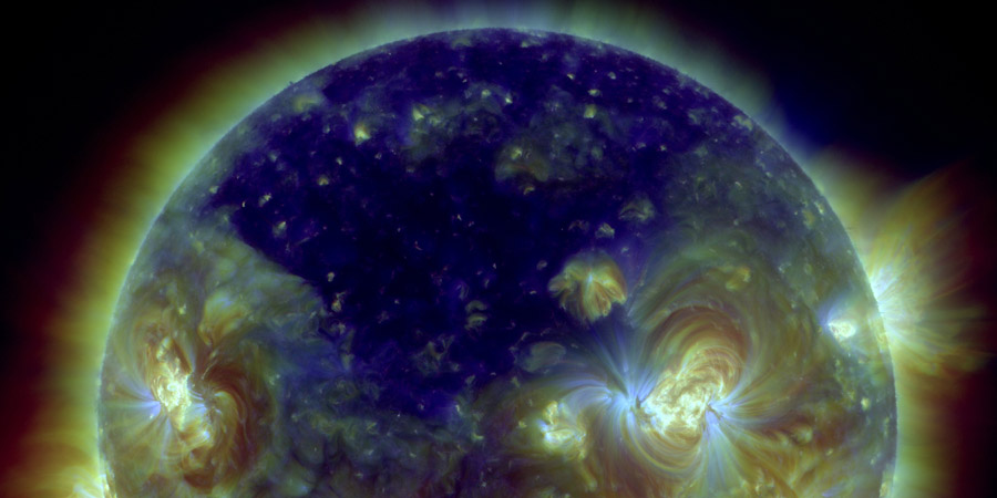 Coronal hole faces Earth