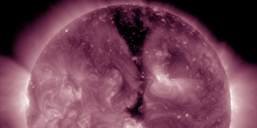 Coronal hole faces Earth