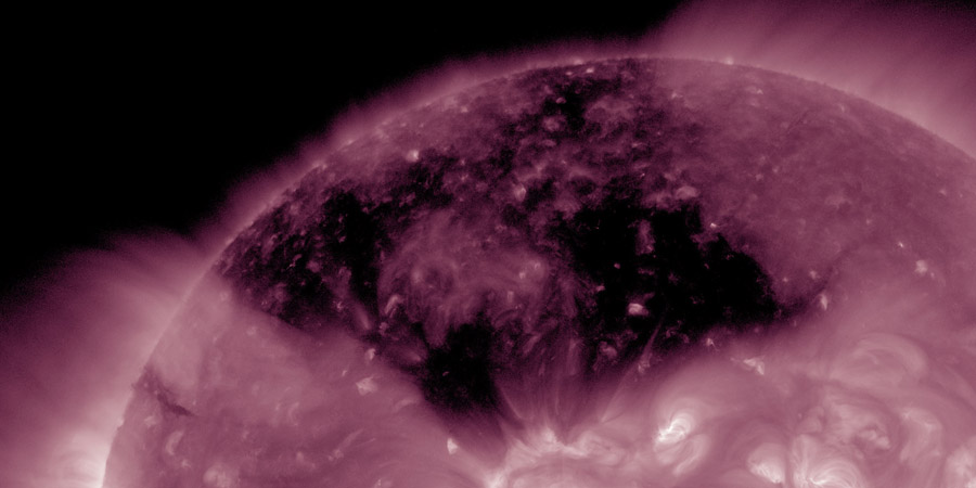 Coronal hole faces Earth