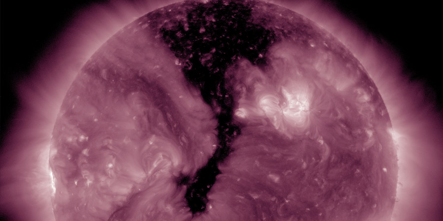 Coronal hole faces Earth