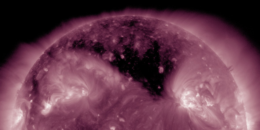 Coronal hole faces Earth