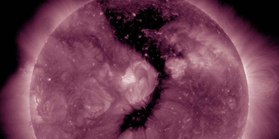 Coronal hole faces Earth