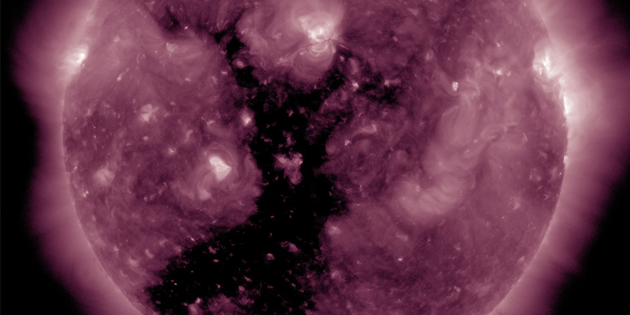 Coronal hole faces Earth