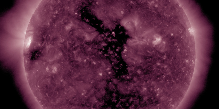 Coronal hole faces Earth