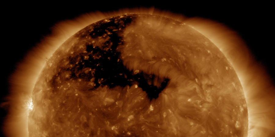 Coronal hole faces Earth