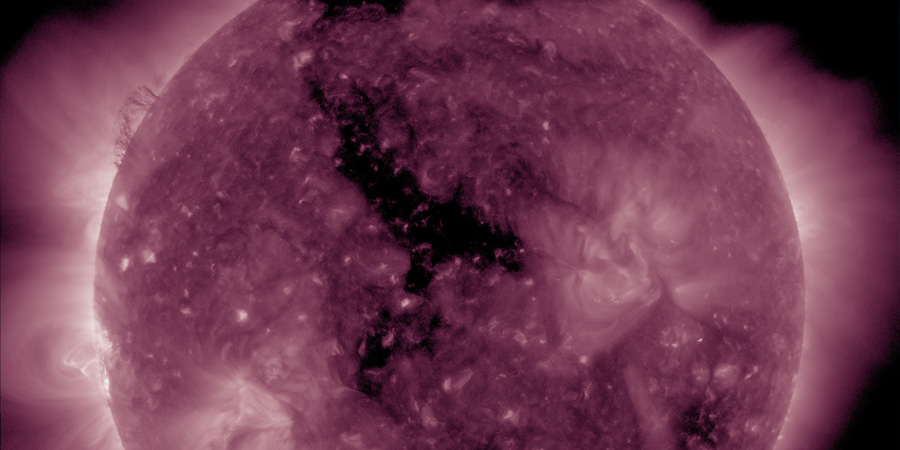 Coronal hole faces Earth