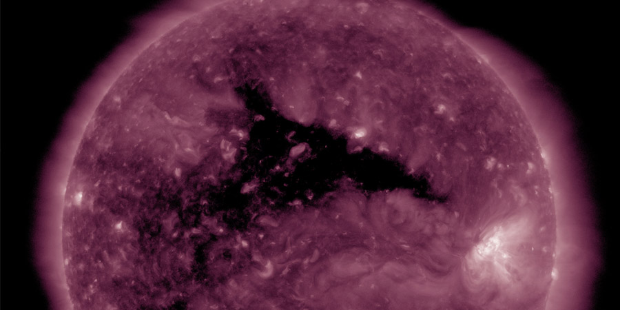 Coronal hole faces Earth