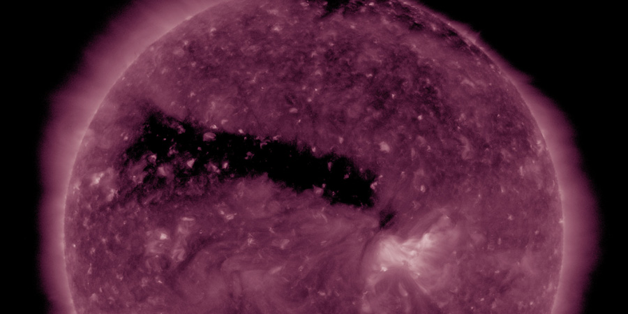 Coronal hole faces Earth