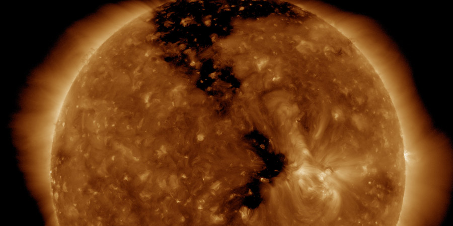 Coronal hole faces Earth