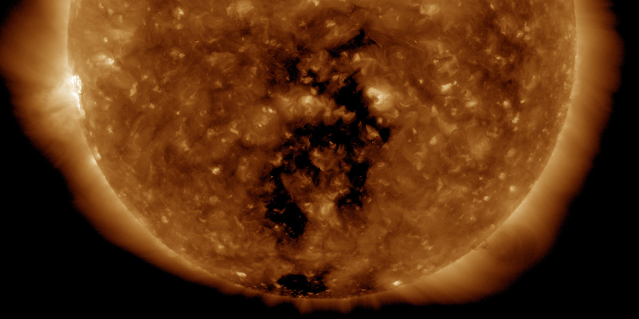 Coronal hole faces Earth