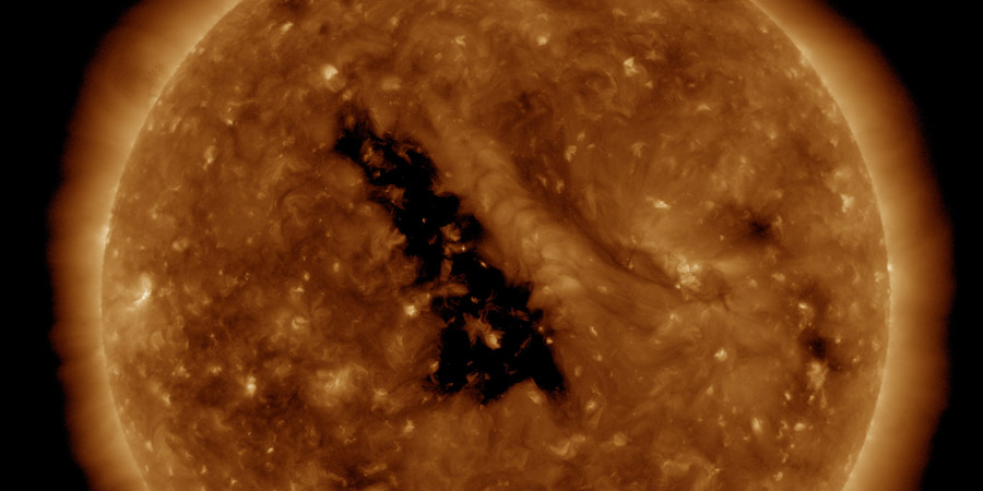 Coronal hole faces Earth