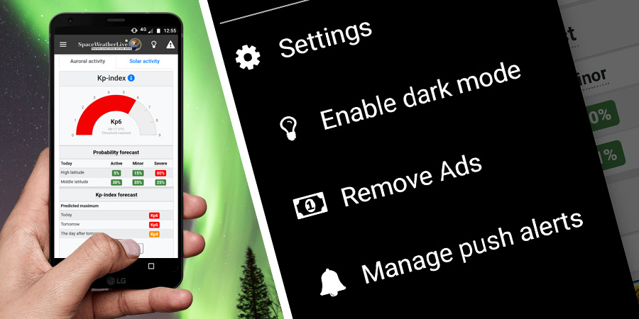 SpaceWeatherLive mobile app update