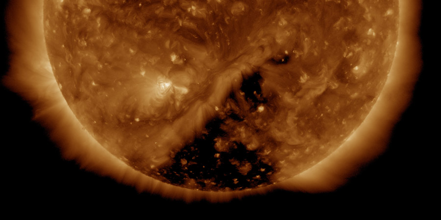 Coronal hole faces Earth