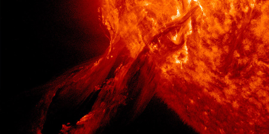 Filament eruption, activity behind the limb