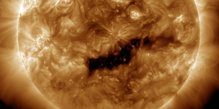 Coronal hole faces Earth