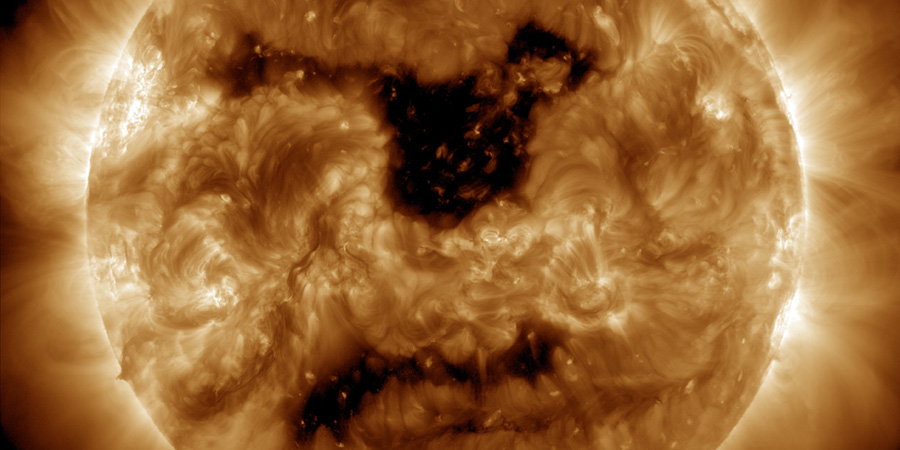 Double coronal holes face Earth